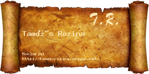 Tamás Rozina névjegykártya
